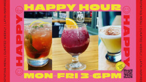 Happy Hour branding for a Latin-inspired menu