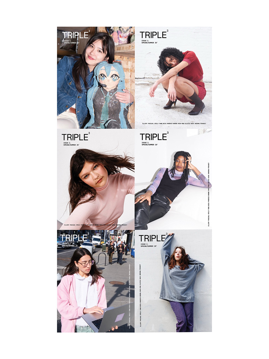 Six femme models pose for different magazine covers for Triple3 magazine.