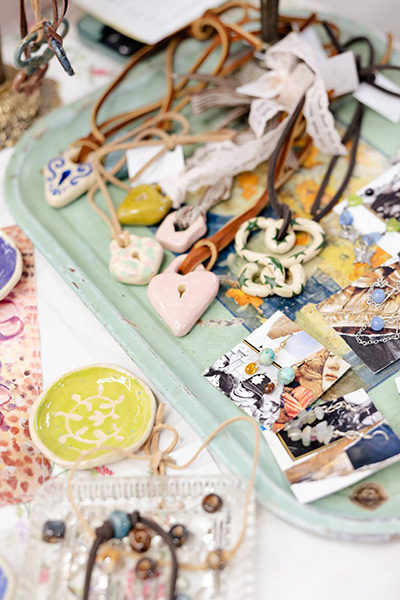 An assortment of handmade jewelry from the MIAD Holiday Sale 2024