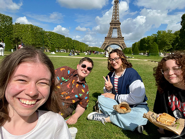 Bailey Staerkel and MIAD students in Paris 2025.