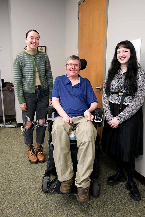 Keira Batzel, Brad Holz, and Quincey Blackwood at Independence First.