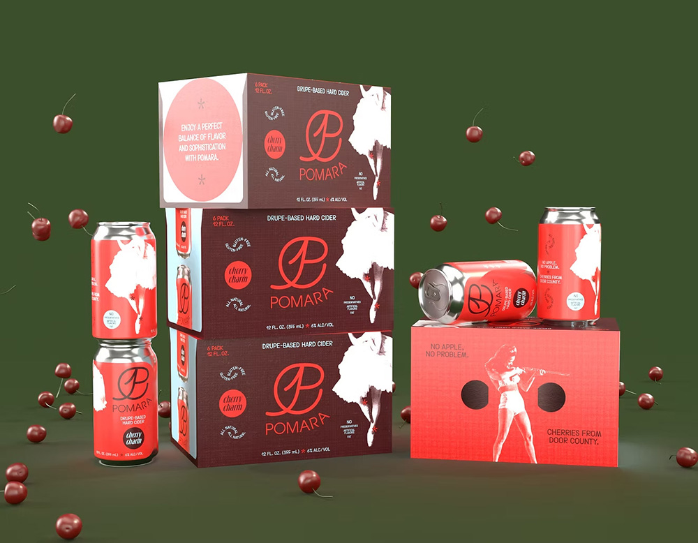 Dark red boxes with light red cans against a dark green background.