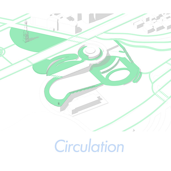 Diagram of landscape in green and grey