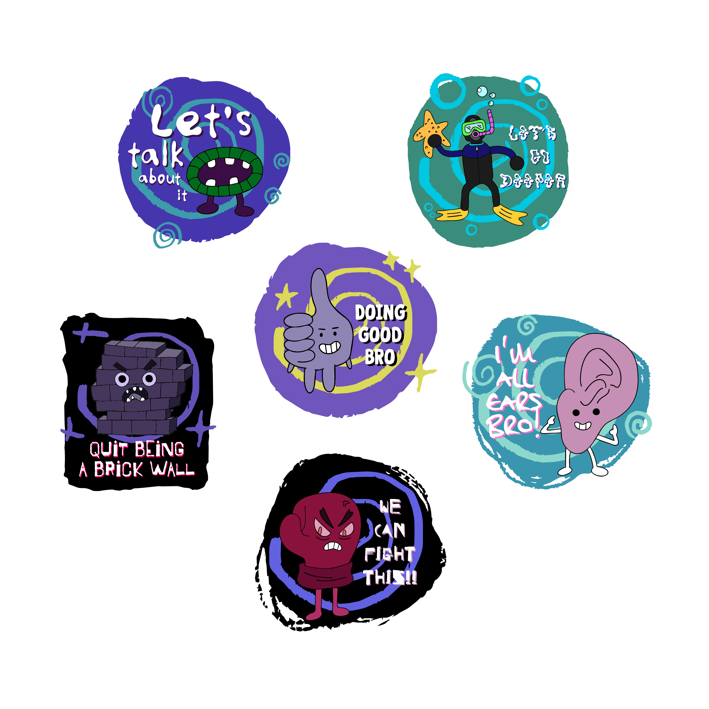 Affirmative sticker designs