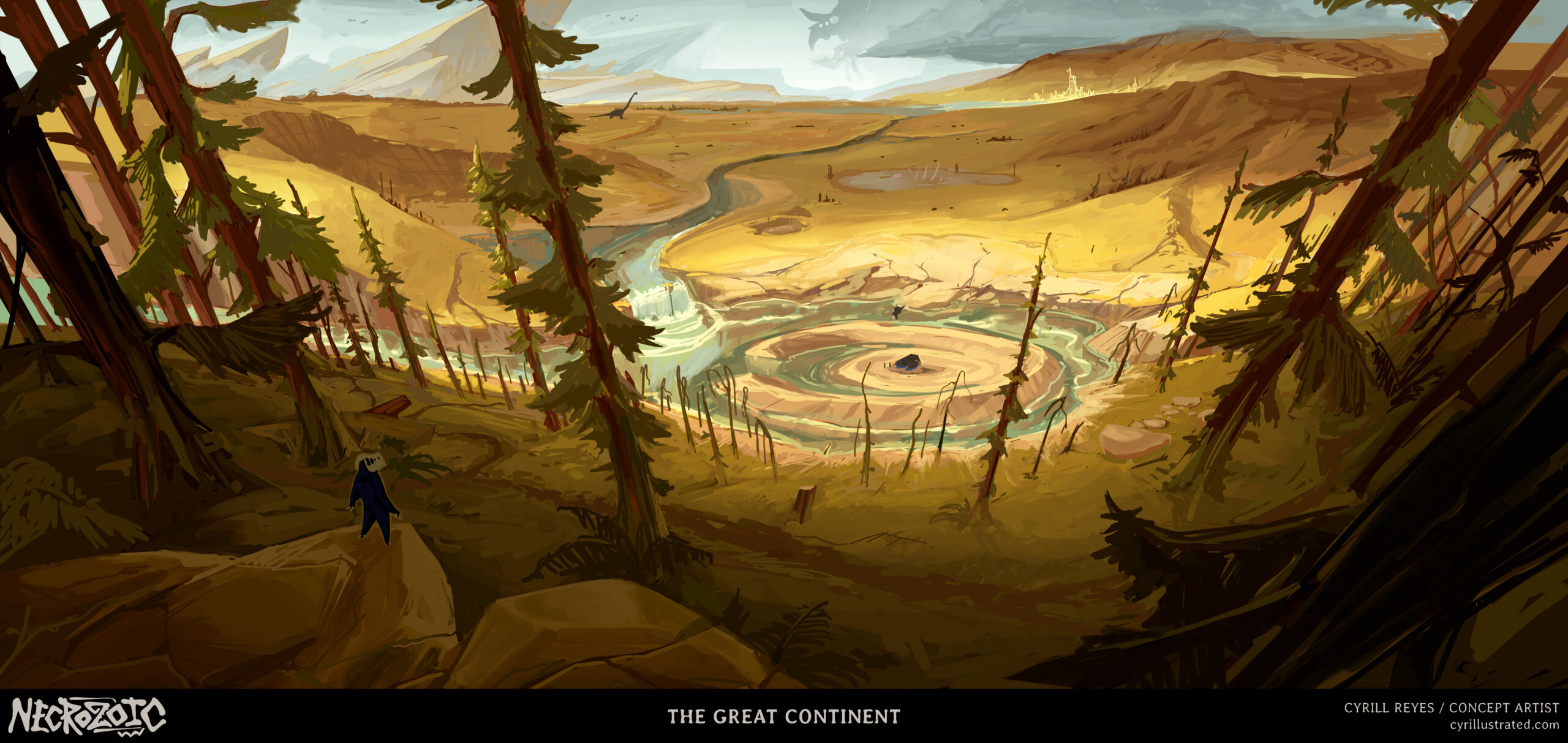 Digitally created prehistoric landscape