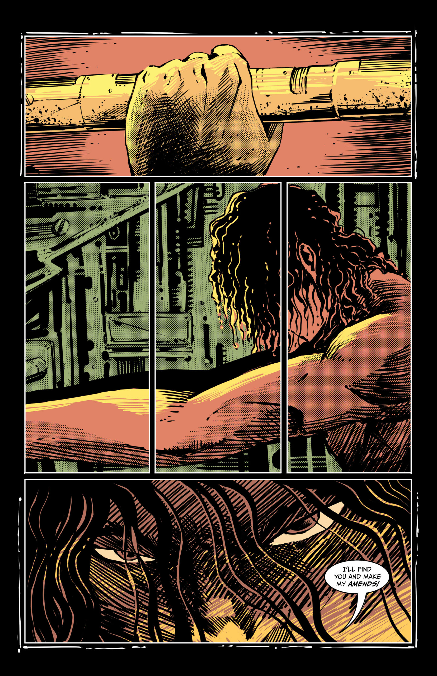 Five panel illustration of Indra Supreme by Eeshaan Dutt