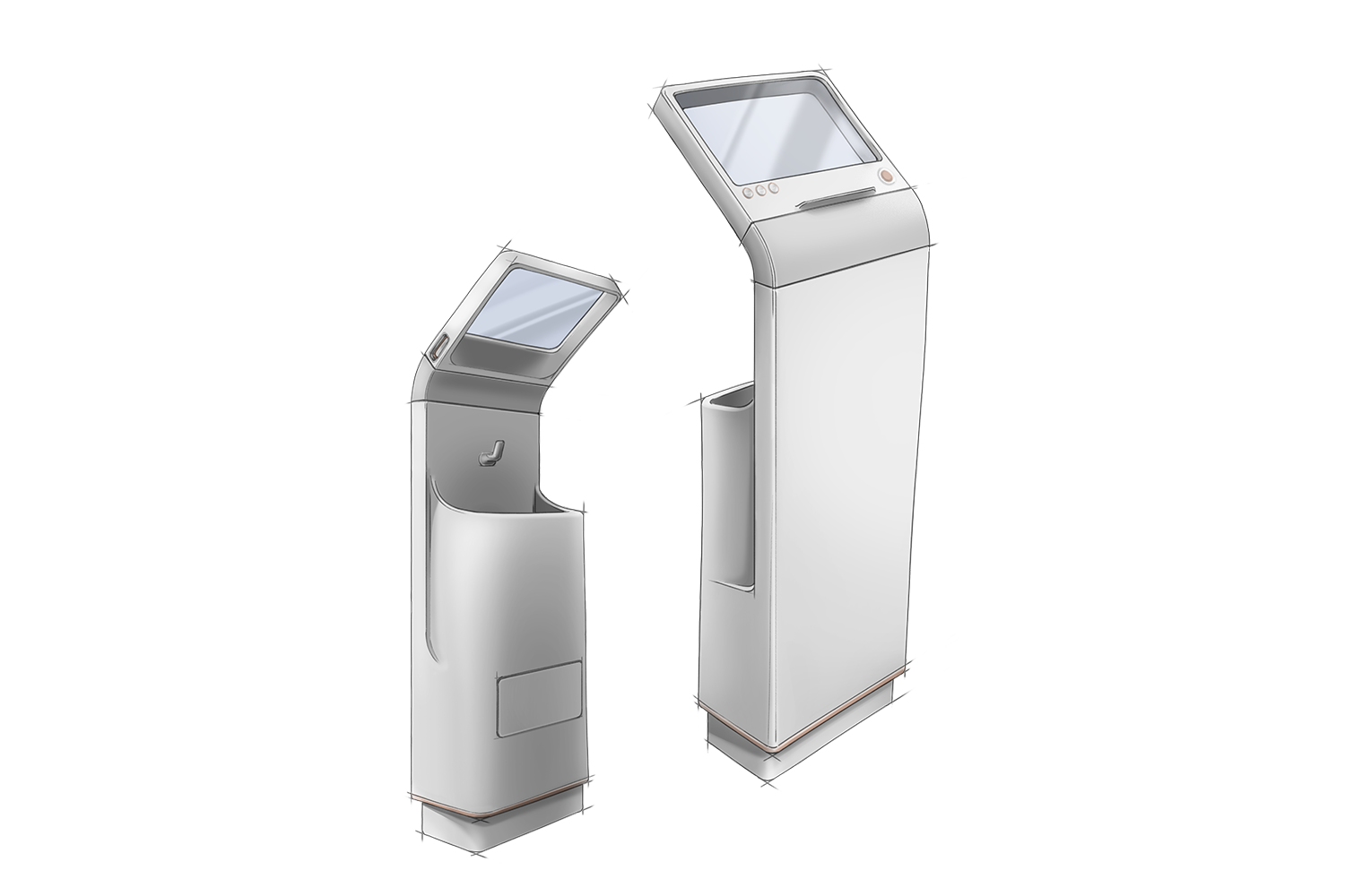 A computer render of Carmen Briones' wearable ultrasound device workstation.
