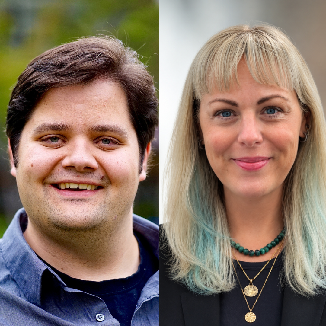 Two side by side headshots of Jacqualyn Laughlin and Paul Fletcher